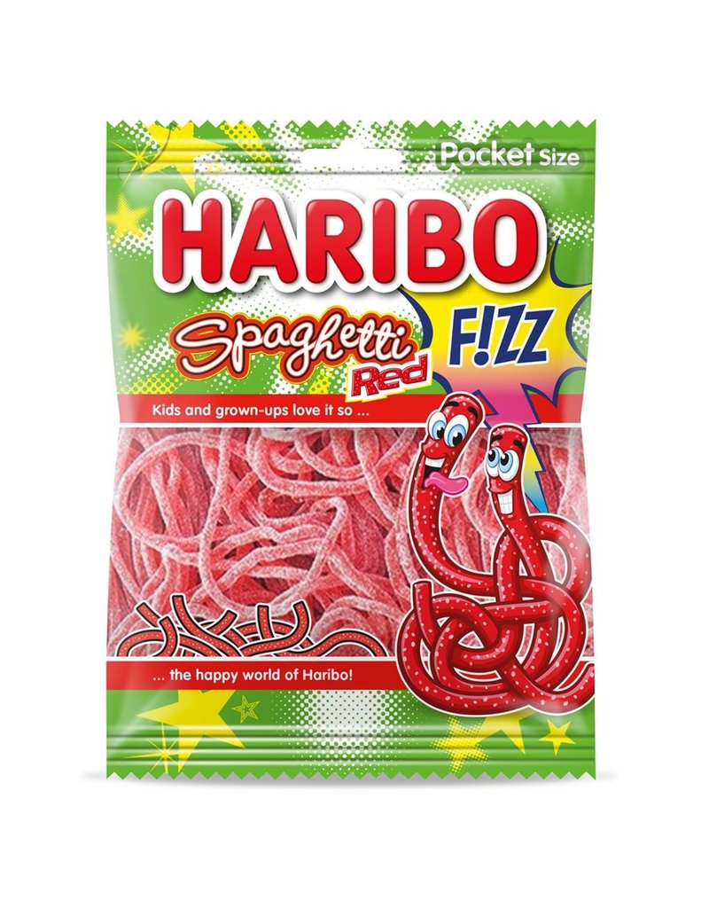 Haribo spaghetti red fizz 70g x 28st.