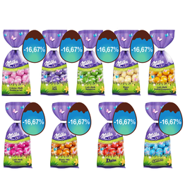 Milka sachet œufs 81gr (toutes les saveurs disponibles)