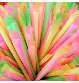 Sachet 500pcs pailles 13cm poudre citric - 1 sachet