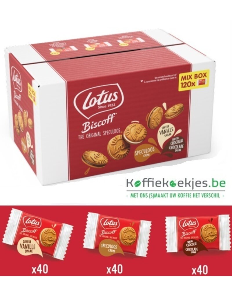 Lotus Biscoff Crème Box MIX 120pcs (3 goûts)