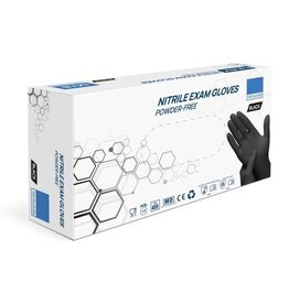Nitril Handschoen Zwart M 100st.