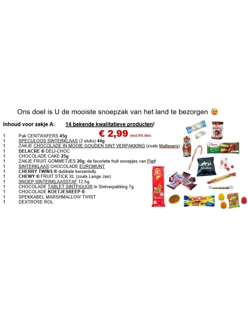Sachet de bonbons Saint Nicolas
