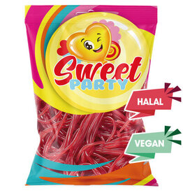Sweetparty Aardbeikabels 16st. - snoepzakjes