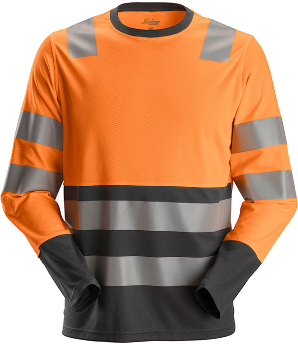 Snickers Workwear 2433 AllroundWork Hi-Vis T-Shirt met Lange Mouwen, Klasse 2