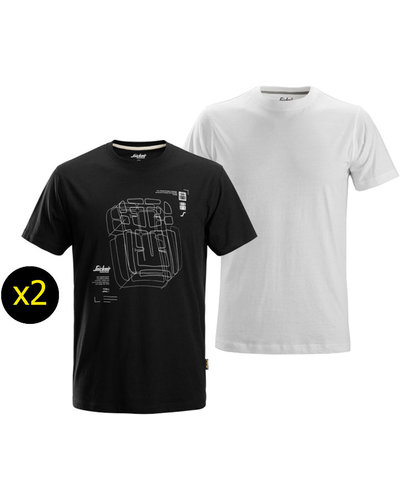 Snickers Workwear 2522 Two-pack T-shirt met Print (2 opties)