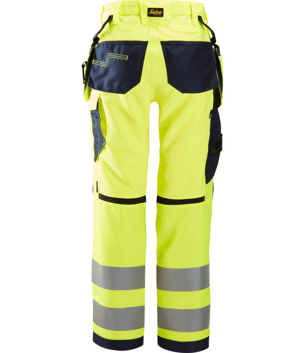 Snickers Workwear AllroundWork Dames High-Vis Broek+ met Holsterzakken Klasse 2