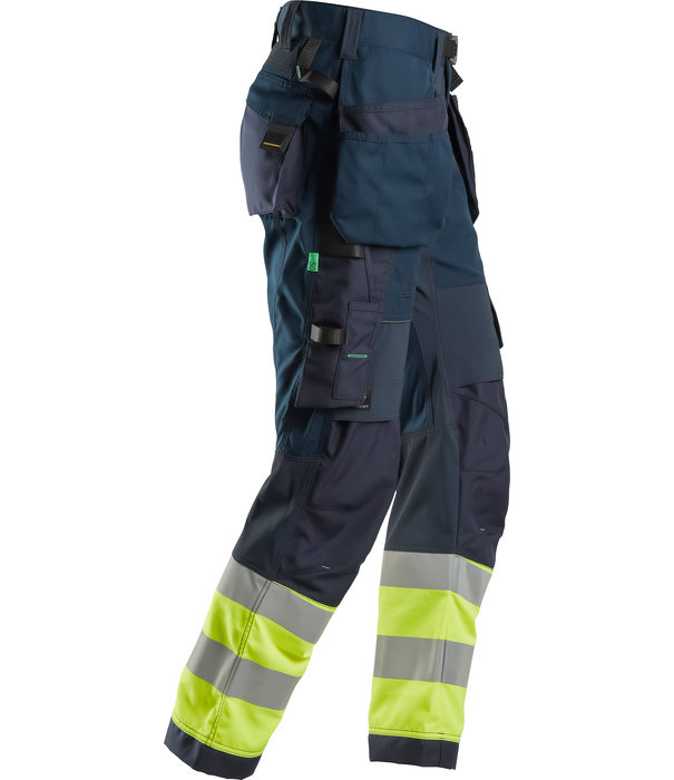 Snickers Workwear FlexiWork High-Vis Werkbroek+ met Holsterzakken, Klasse 1