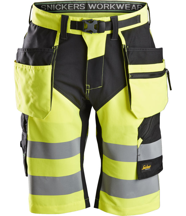 Snickers Workwear FlexiWork High-Vis Korte Broek+ met Holsterzakken Klasse 1