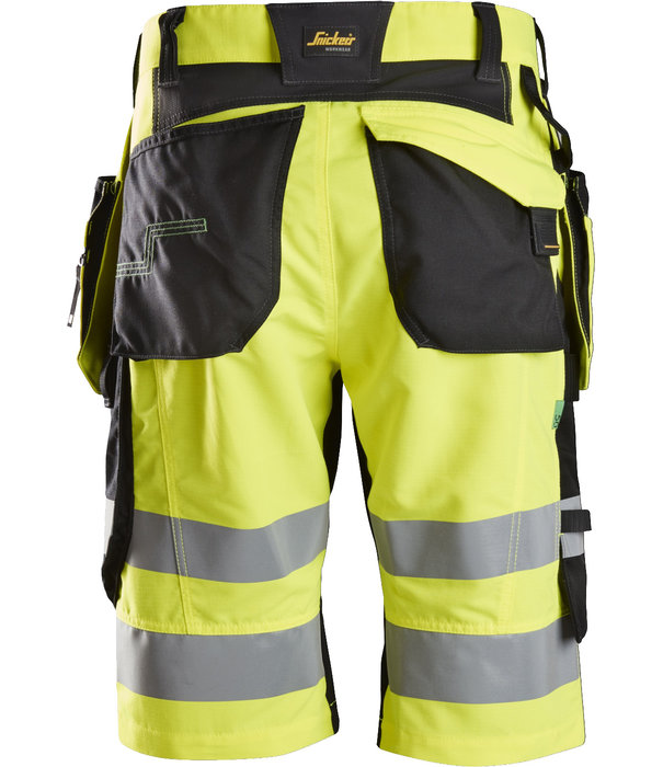 Snickers Workwear FlexiWork High-Vis Korte Broek+ met Holsterzakken Klasse 1