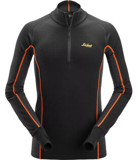 Merino Basislaag Stay Warm Top met Halve Rits