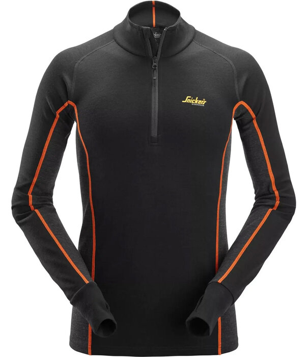 Snickers Workwear Merino Basislaag Stay Warm Top met Halve Rits