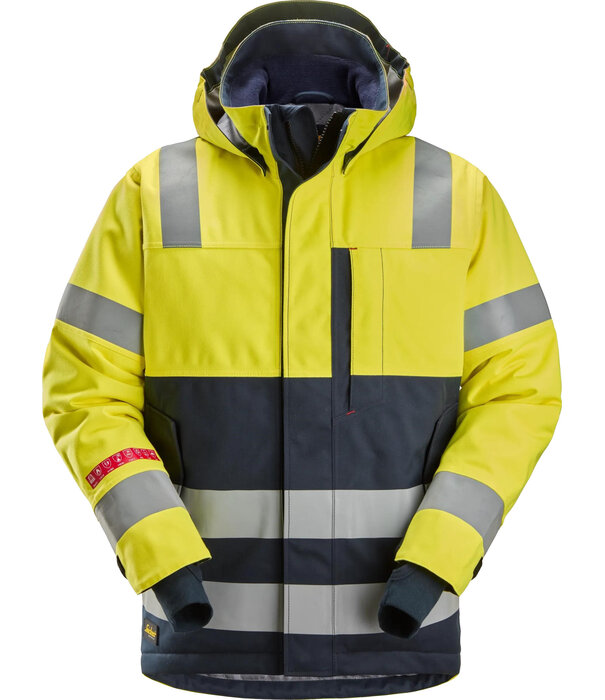 Snickers Workwear 1162 ProtecWork, Waterdicht, Isolerend Jack met Capuchon, High-Vis Klasse 3