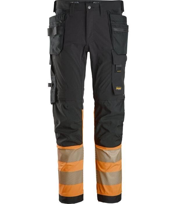 Snickers Workwear 6231 High-Vis 4-Way Stretch Werkbroek met Holsterzakken, Klasse 1