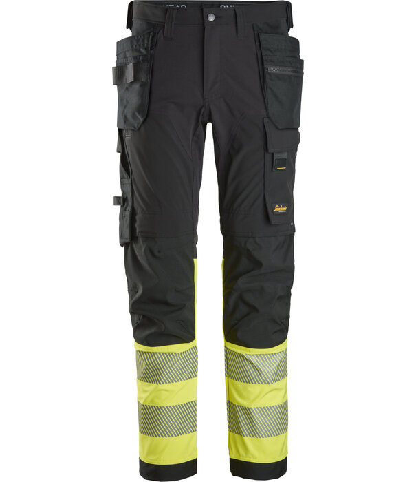Snickers Workwear 6231 High-Vis 4-Way Stretch Werkbroek met Holsterzakken, Klasse 1