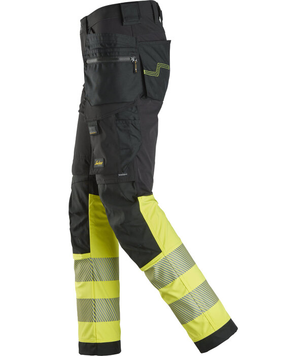 Snickers Workwear 6231 High-Vis 4-Way Stretch Werkbroek met Holsterzakken, Klasse 1