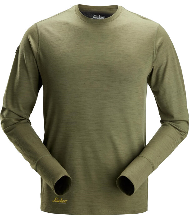 Snickers Workwear 2451 Lichtgewicht Wollen T-Shirt met Lange Mouwen
