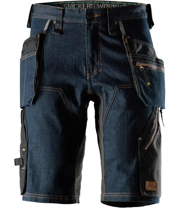 Snickers Workwear 6155 FlexiWork Denim Werkshorts met Holsterzakken