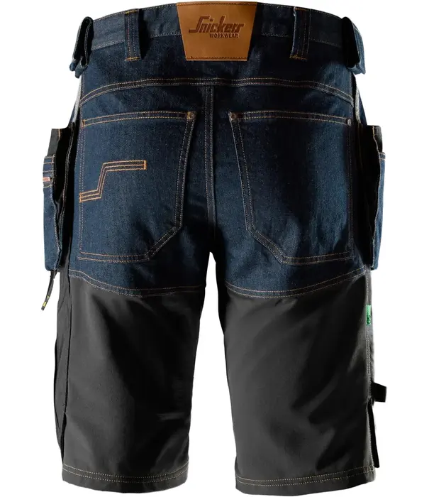 Snickers Workwear 6155 FlexiWork Denim Werkshorts met Holsterzakken