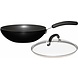 Circulon Handwok non-stick 28 cm zwart met glazen deksel Circulon Handwok non-stick 28 cm zwart met glazen deksel