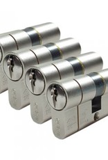 ISEO F6 SKG*** 4 gelijksluitende clinders met 12 genummerde sleutels