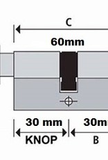 S2skg**S 5 gelijk sluitende knopcilinders 60 mm 30-30 6 genummerde sleutels