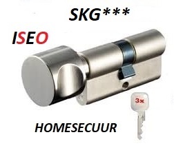 ISEO F 9 SKG*** Knopcilinder 85mm K40-45-3 patent sleutels