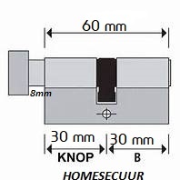 S2skg**S 2 knopcilinders 1 30/30 1 30/10 4 genummerde sleutels