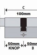 S2skg**S Cilinder 100 mm knop50-50 3 genummerdesleutels