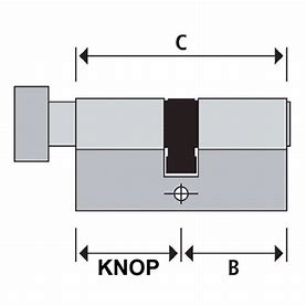 S2skg**S Knopcilinders 65 mm knop30-35  in combinatie met gewone cilinders - Copy