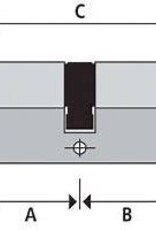 S2skg**F2 cilinder60 mm 30/30 met 3 keersleutels (putsleutels)