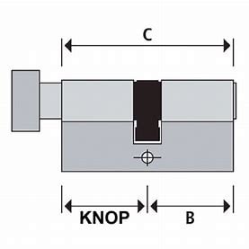 S2skg**F Knopcilinder 80 mm  knop55-35 3 keersleutels