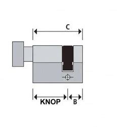 S2skg**F Halve knopcilinder 40 mm 30/10