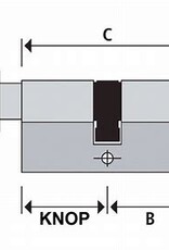 S2skg**F Knopcilinder  70 mm knop30-40 3 keersleutels
