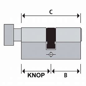 S2skg**F Knopcilinder  70 mm knop30-40 3 keersleutels