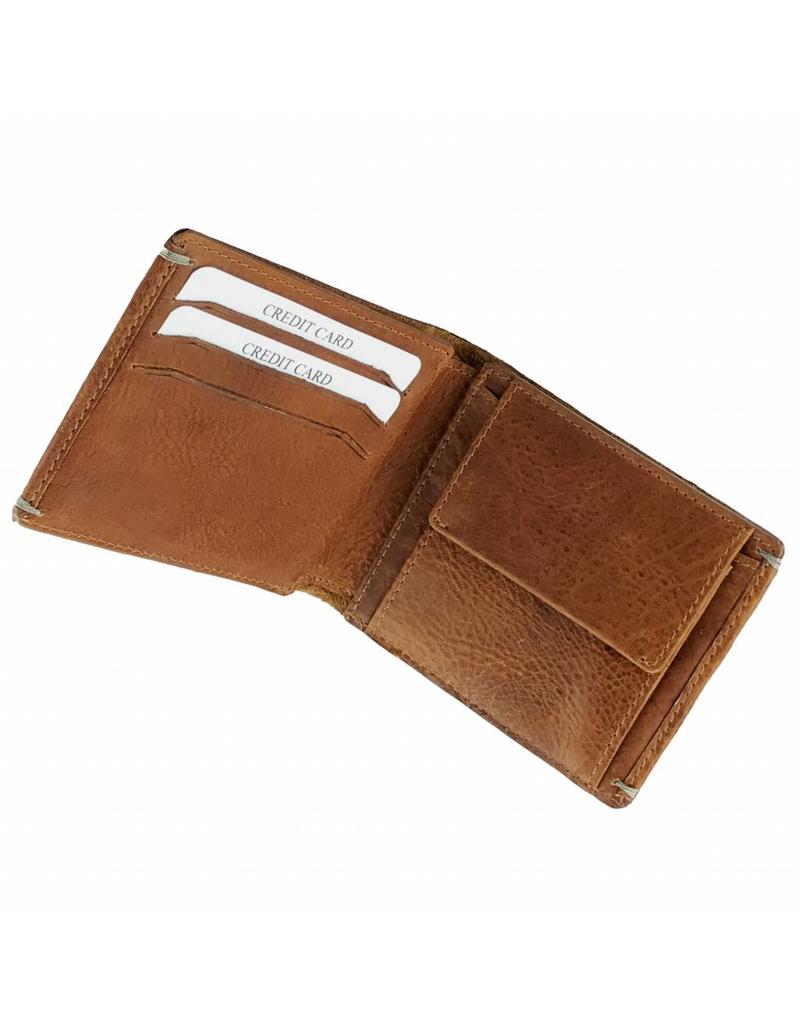 Burkely Herren Geldbörse Vintage Flach Cognac