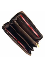 Damen Geldbörse mit Rundum-Reißverschluss Braun