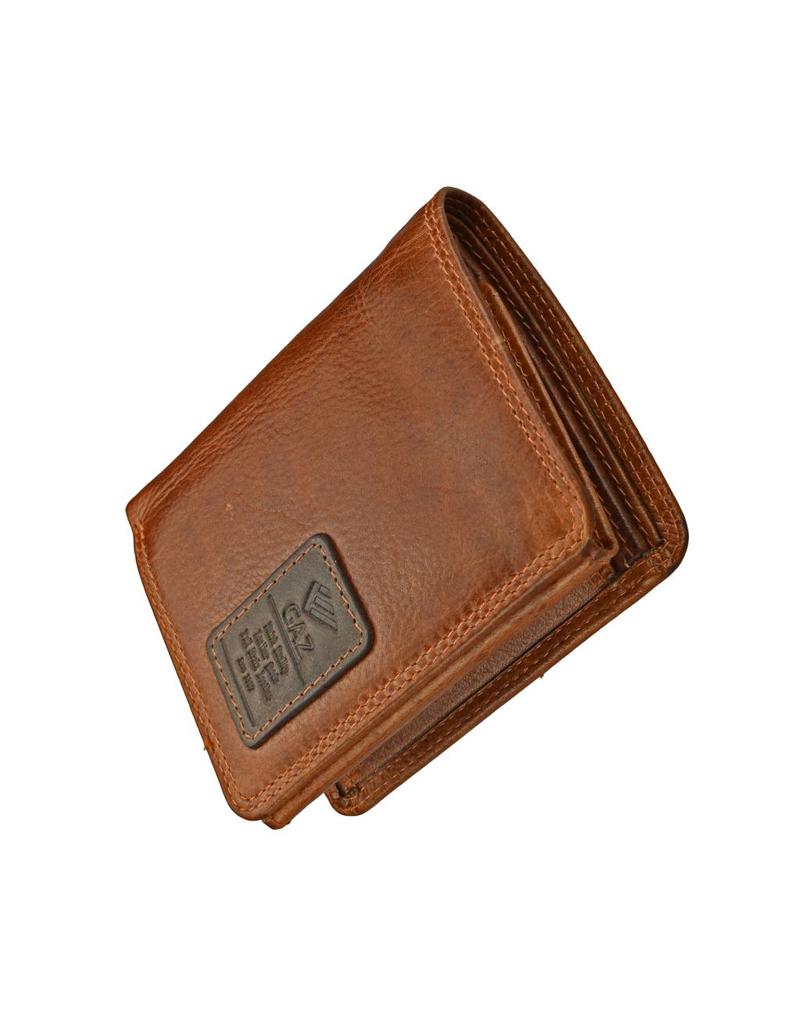 aftrekken Dochter spannend GAZ Kleine Heren Portemonnee Veel Pasjes Cognac RFID - Barneys Leather