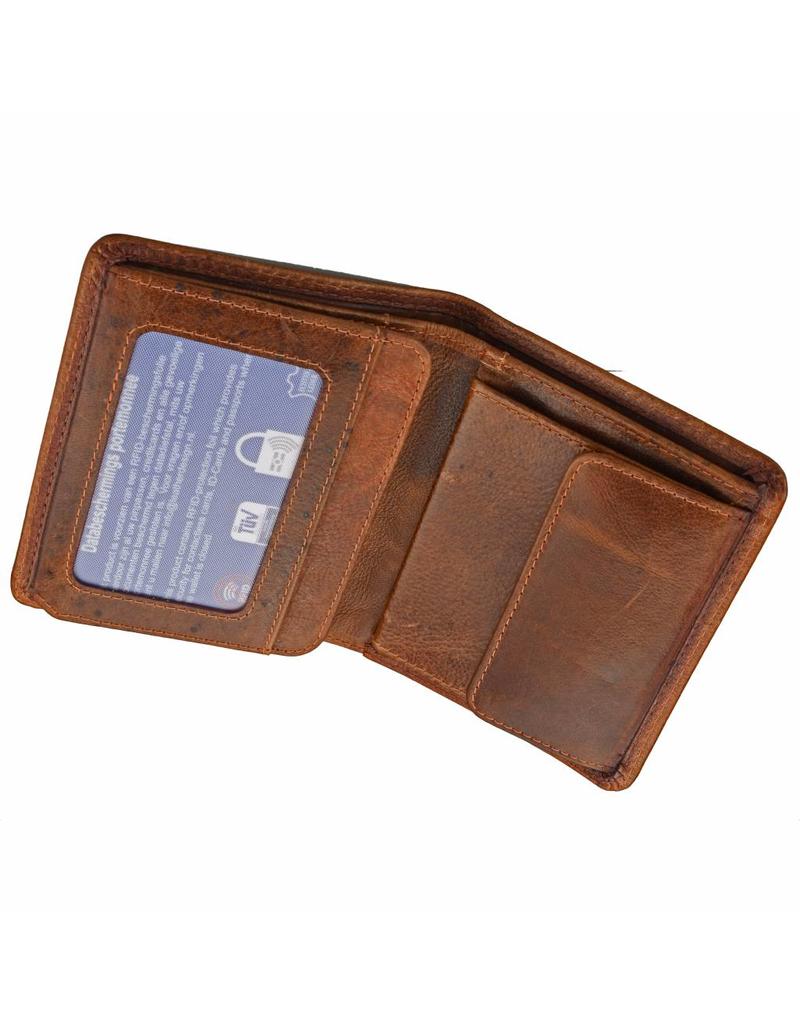 GAZ Herren Portemonnaie Hochformat Cognac RFID