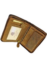 Greenburry Lederportemonnee Damen & Herren – Zip Around – RFID-geschützt – Personalisierbar