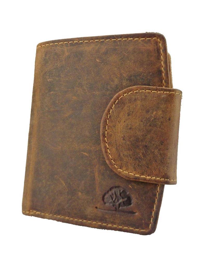 Greenburry Compact Leren Portemonnee Afsluitbaar – RFID Beschermd – Personaliseerbaar