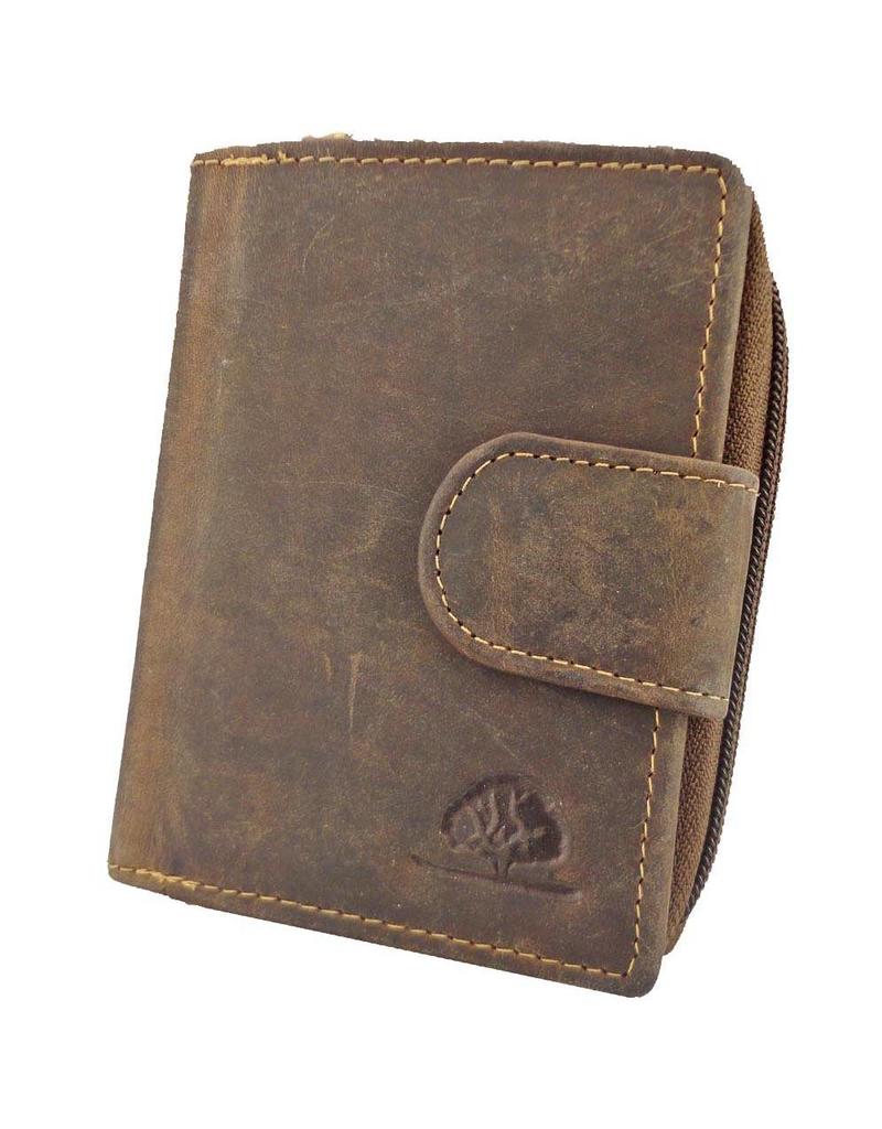 Greenburry Luxe Leren Portemonnee met Rits – RFID Bescherming – Personaliseerbaar