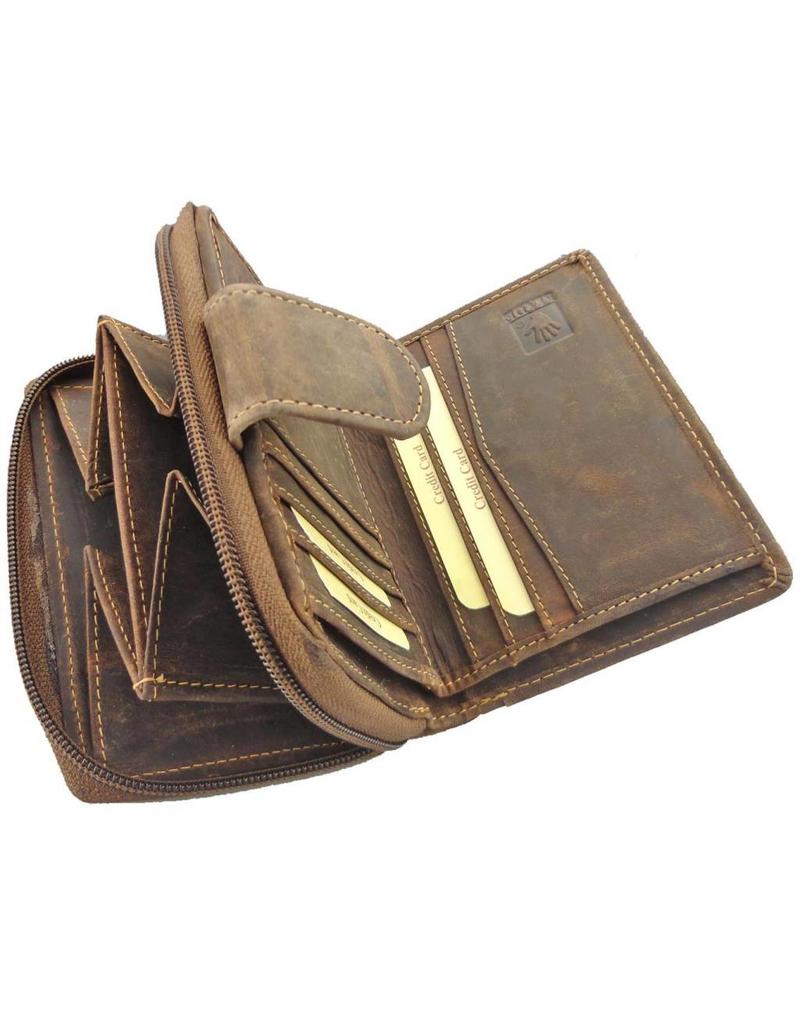 Greenburry Luxe Leren Portemonnee met Rits – RFID Bescherming – Personaliseerbaar