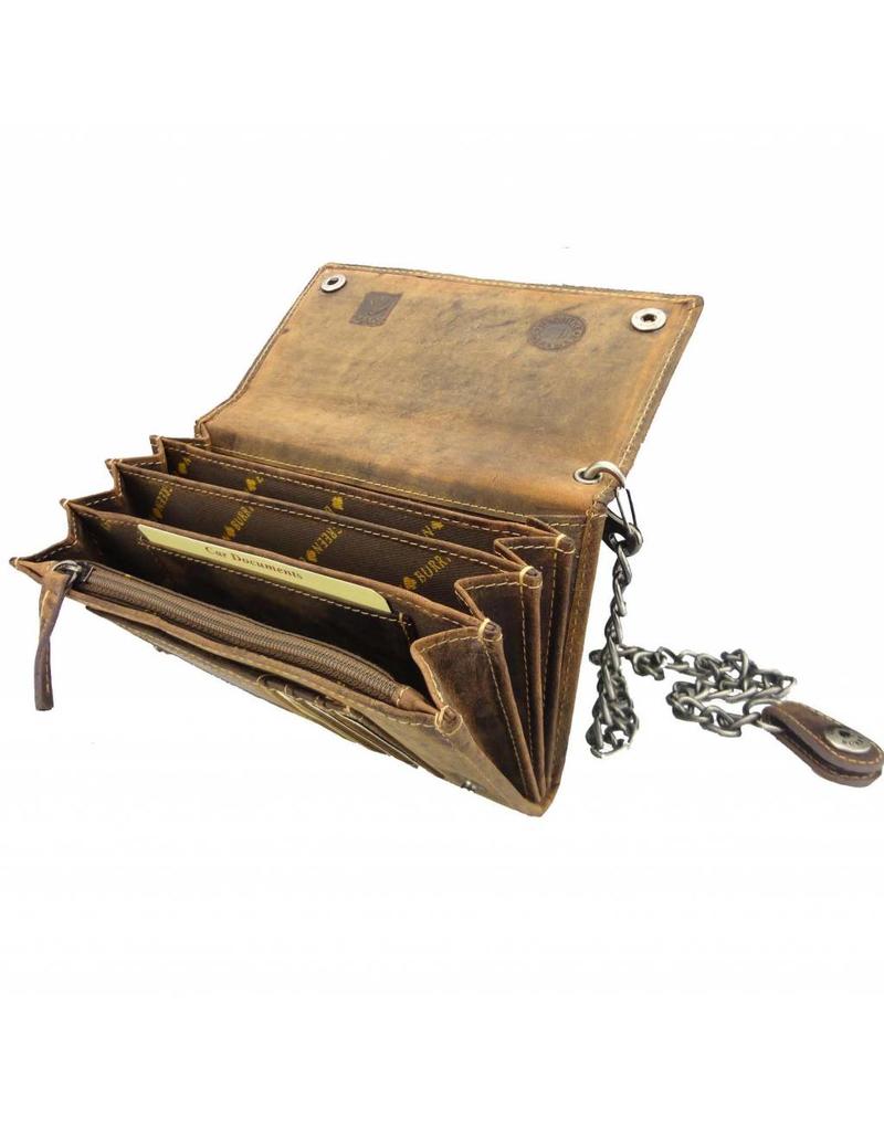 Greenburry Leren Biker Wallet met Ketting – RFID Bescherming – Personaliseerbaar