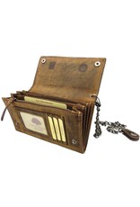 Greenburry Leder Biker Wallet mit Kette – RFID Schutz – Personalisiert