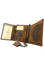 Greenburry Luxus Leder Herren Portemonnaie Mit Kette Hochformat Biker Wallet