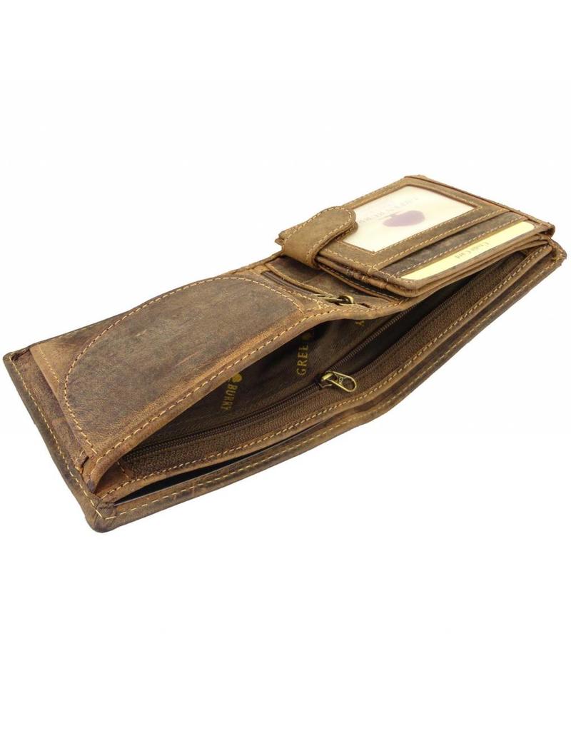 Greenburry Luxe Leren Heren Portemonnee Met Ketting Hoog Model Biker Wallet