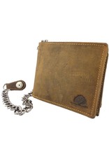 Greenburry Luxe Leren Heren Portemonnee Met Ketting Laag Model Biker Wallet