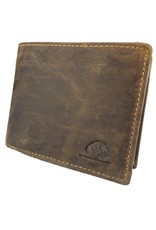 Greenburry Luxe Leren Heren Portemonnee Laag Model – RFID Bescherming & Personaliseerbaar