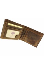 Greenburry Luxe Leren Heren Portemonnee Laag Model – RFID Bescherming & Personaliseerbaar