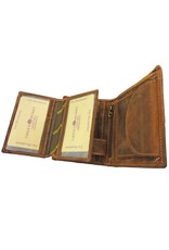 Greenburry Luxe Leren Heren Portemonnee Hoog Model – RFID Beschermd & Personaliseerbaar